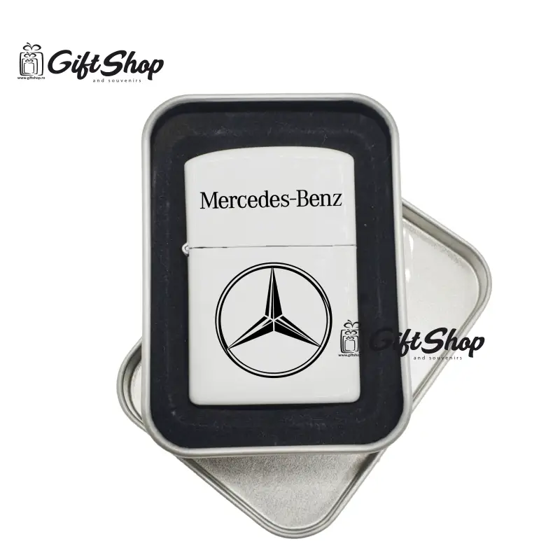 Mercedes, bricheta metalica gravata laser cu mesaj, model 3